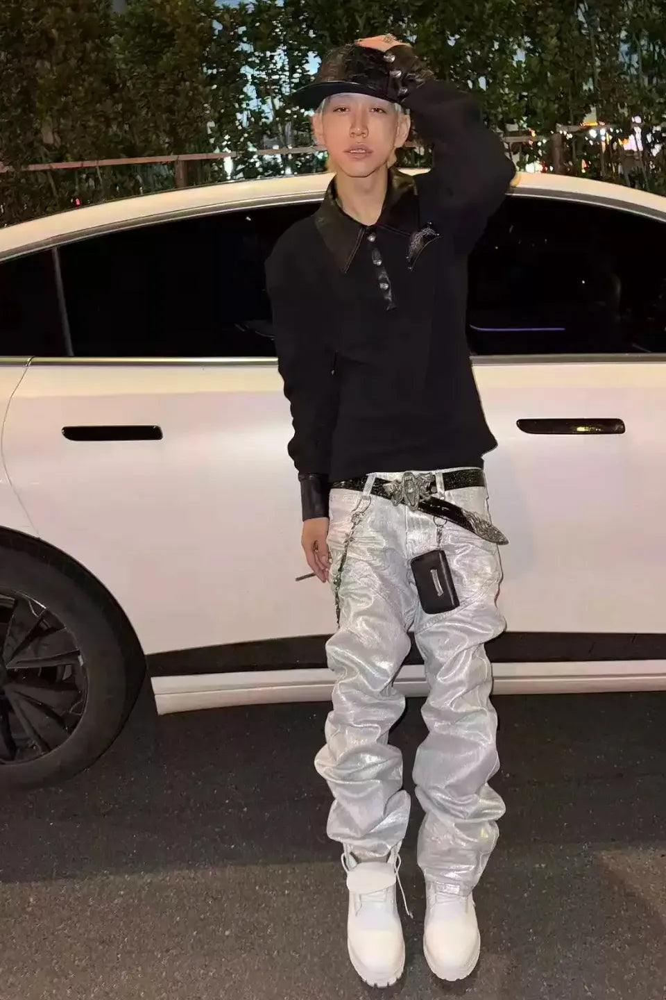 Waxed 3D Whisker Straight Jeans