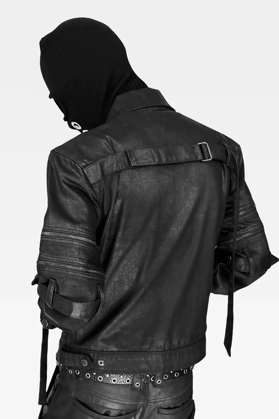 Waxed Coated Detachable Sleeve Denim Jacket