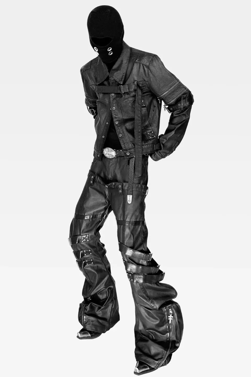 Waxed Coated Detachable Sleeve Denim Jacket