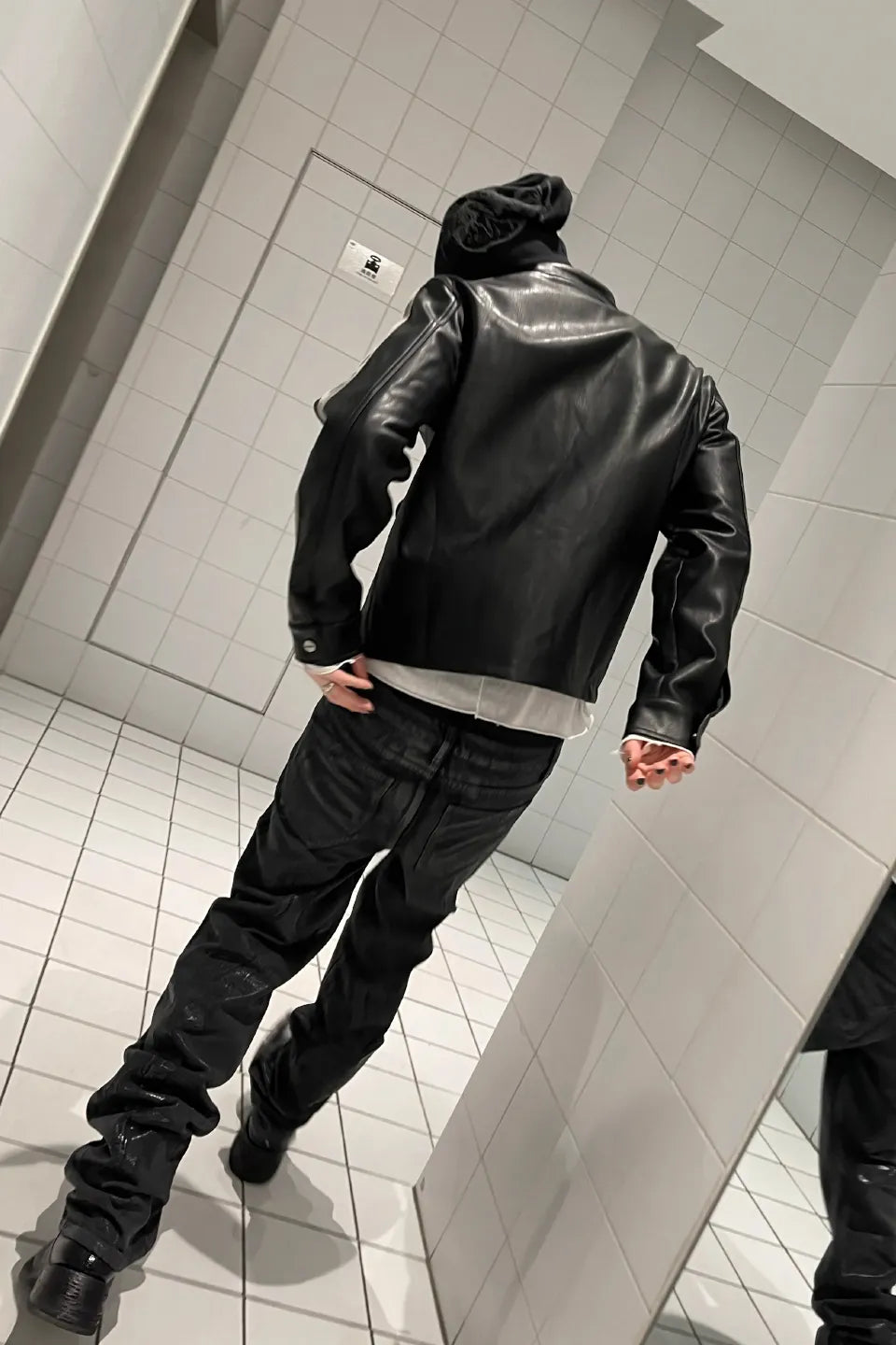 Waxed Rubber Coated Embossed Jeans