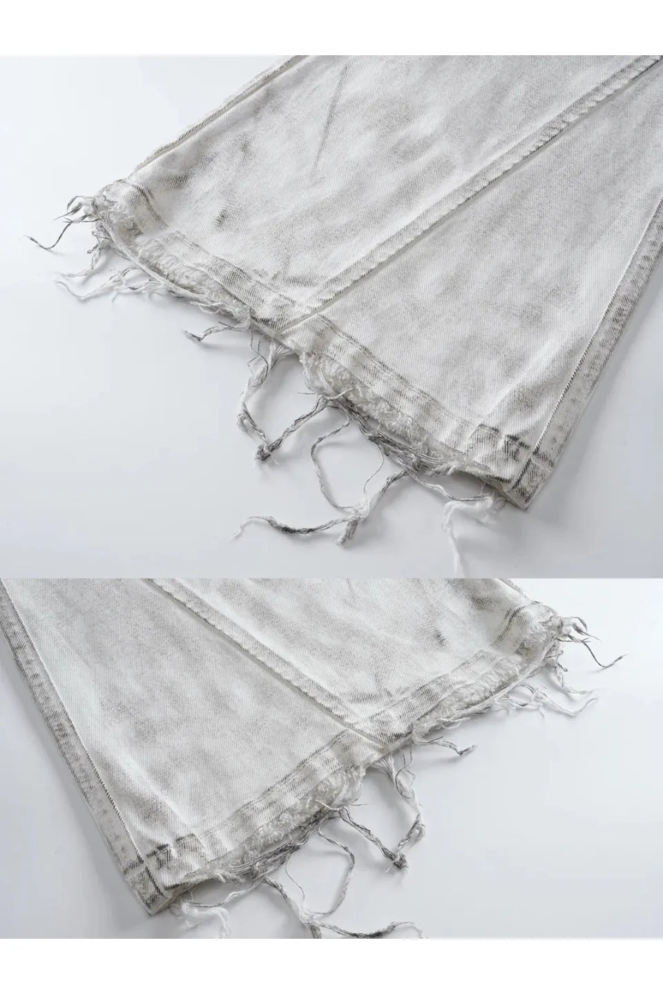 White Distressed Flare Denim Pants