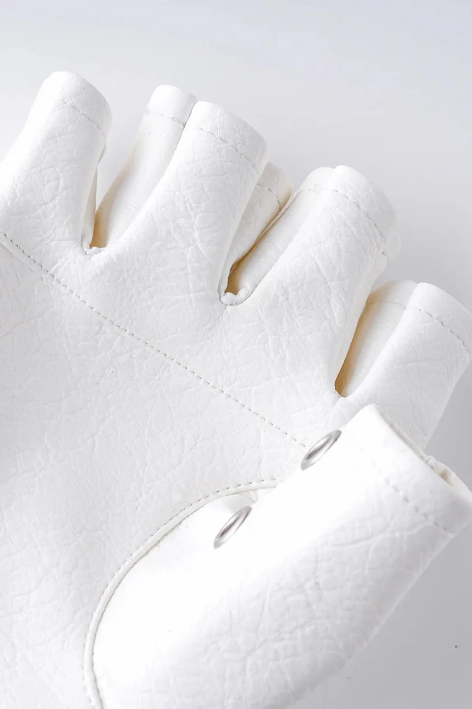White Double Zipper Layered Gloves