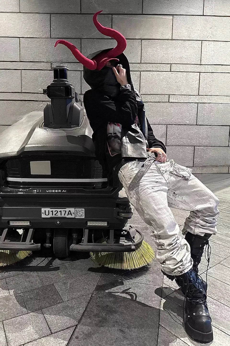 White Tiger Waxed Curve Jeans