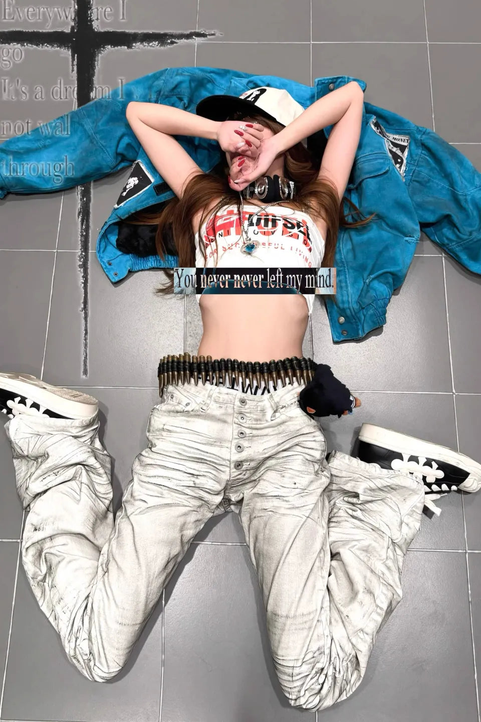 White Tiger Waxed Curve Jeans