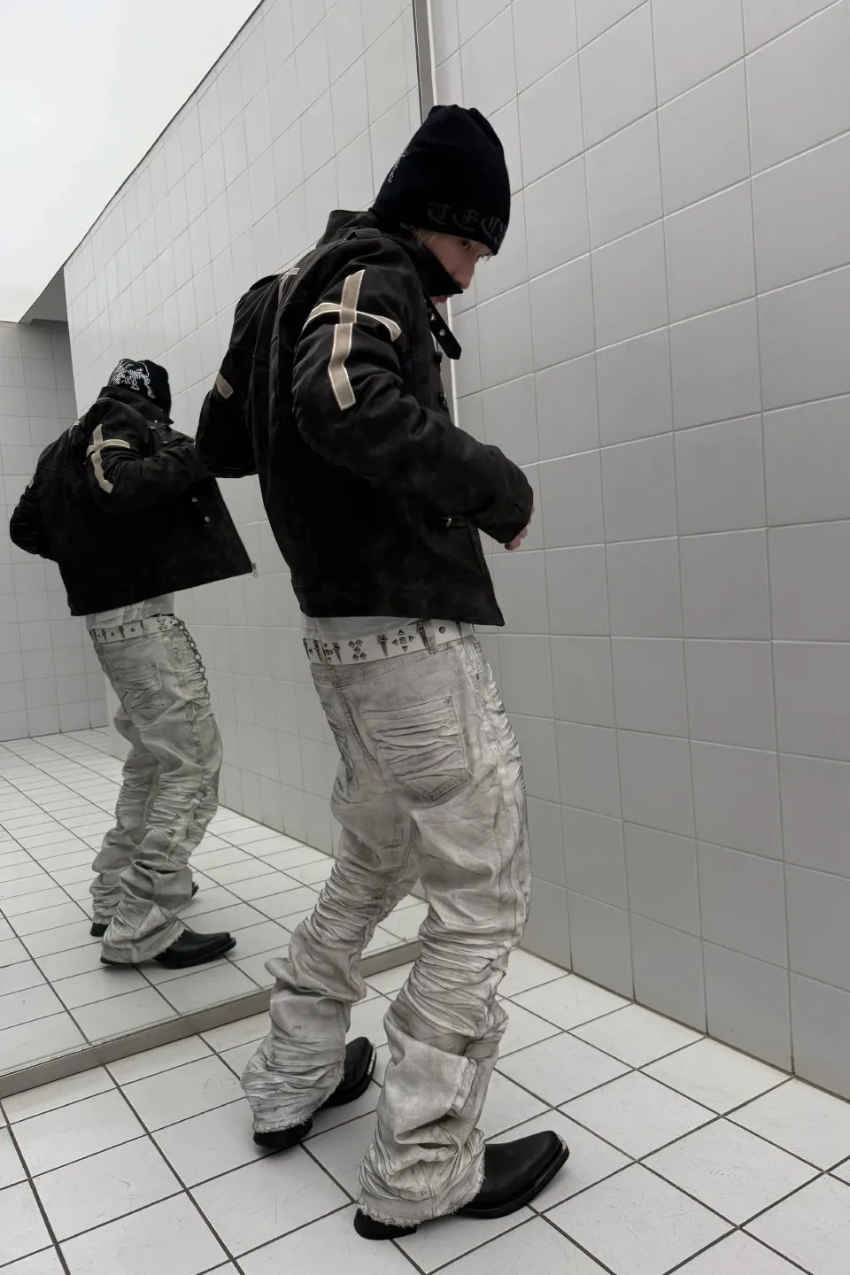 White Tiger Waxed Curve Jeans