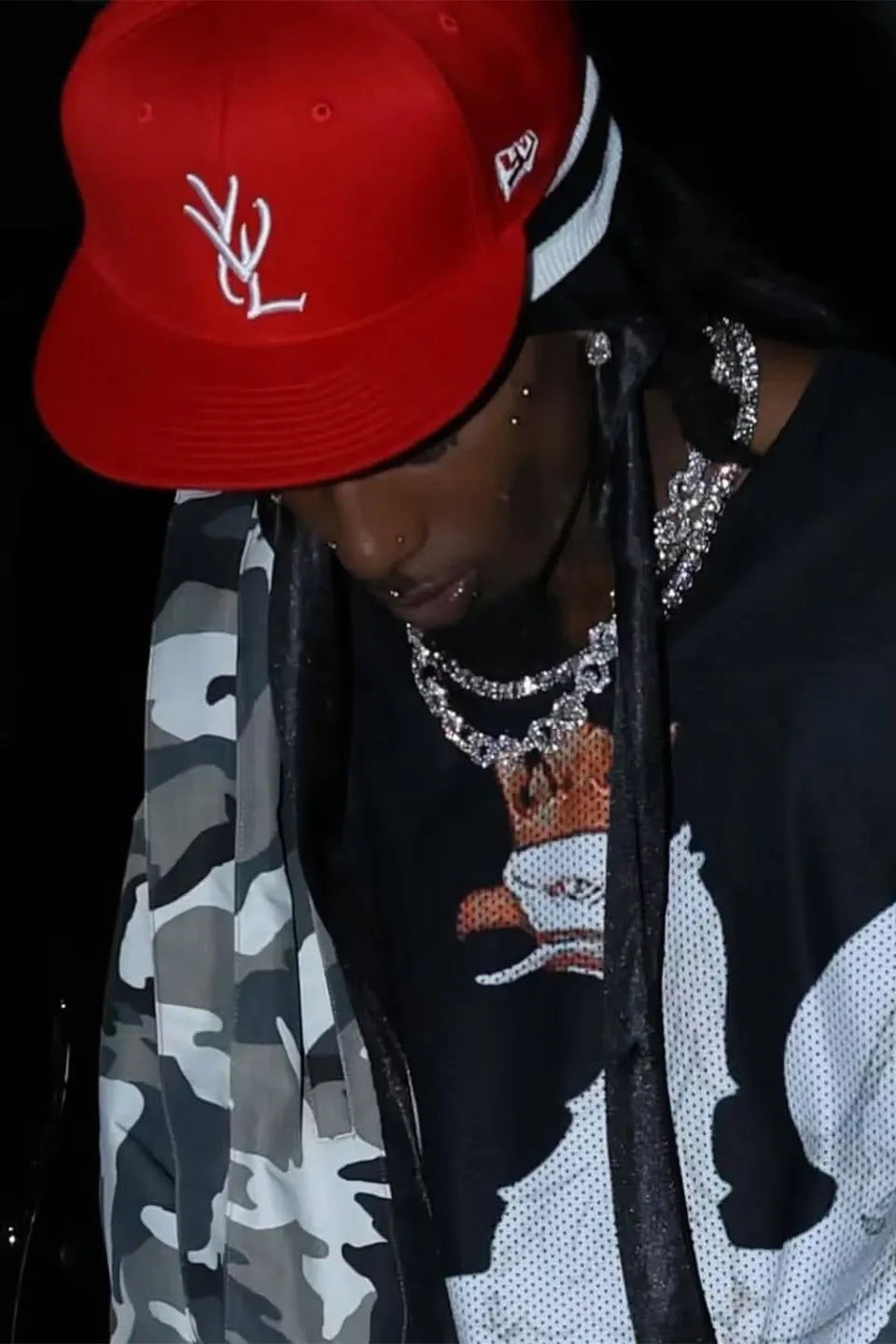 YVL Signature Logo Cap | RED ON BLACK
