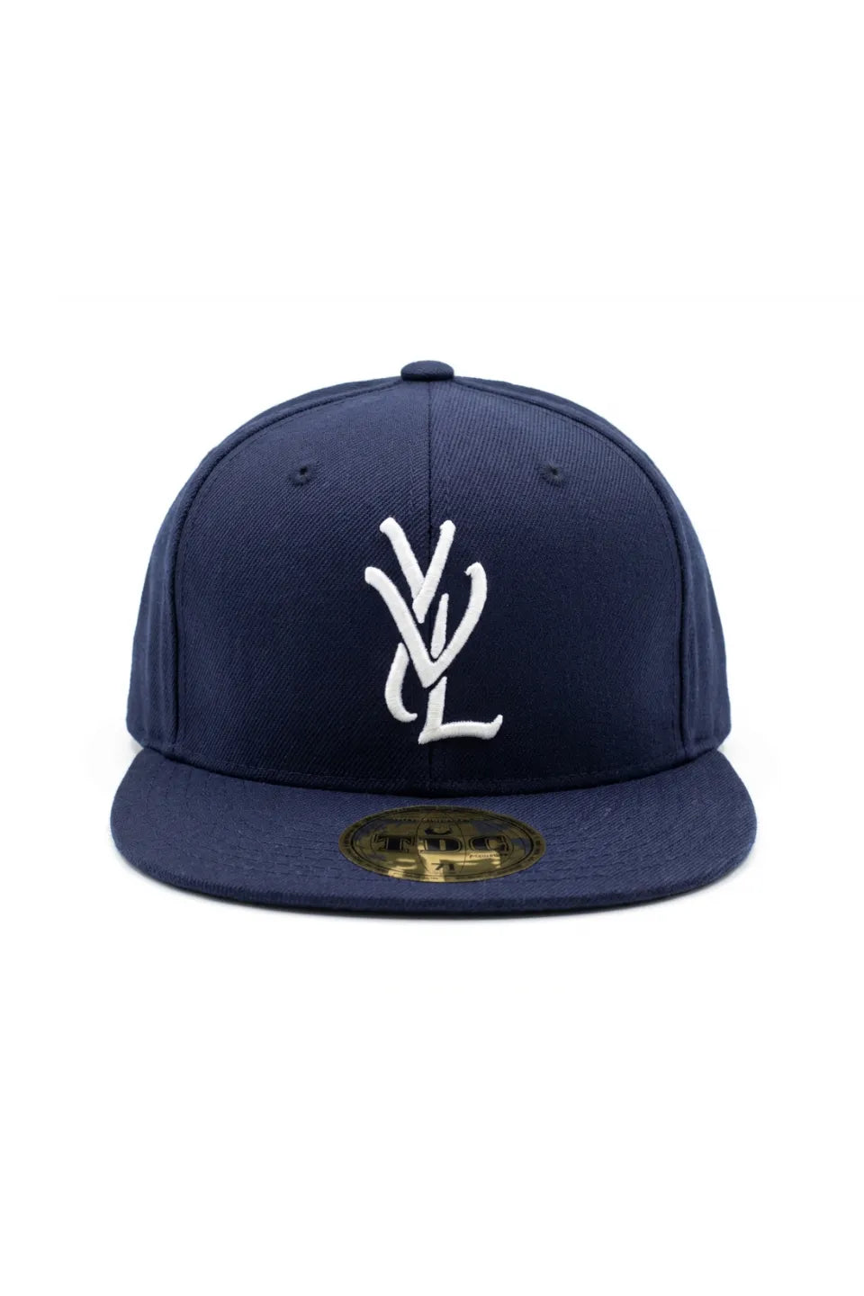 YVL Signature Logo Cap | WHITE ON NAVY
