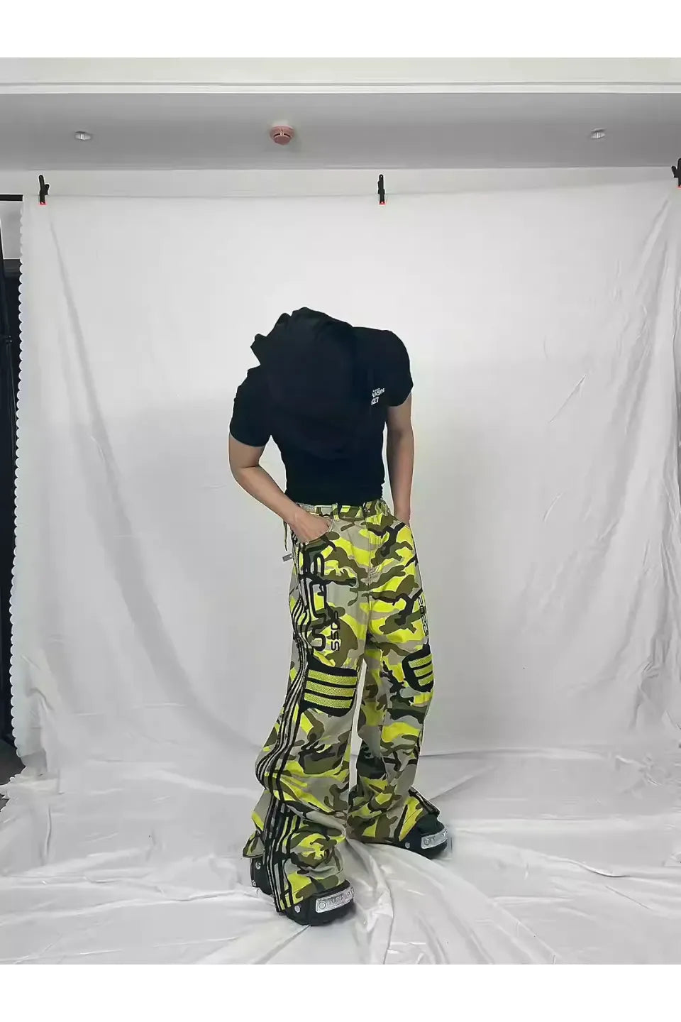 Yellow Camo Bootleg Pants