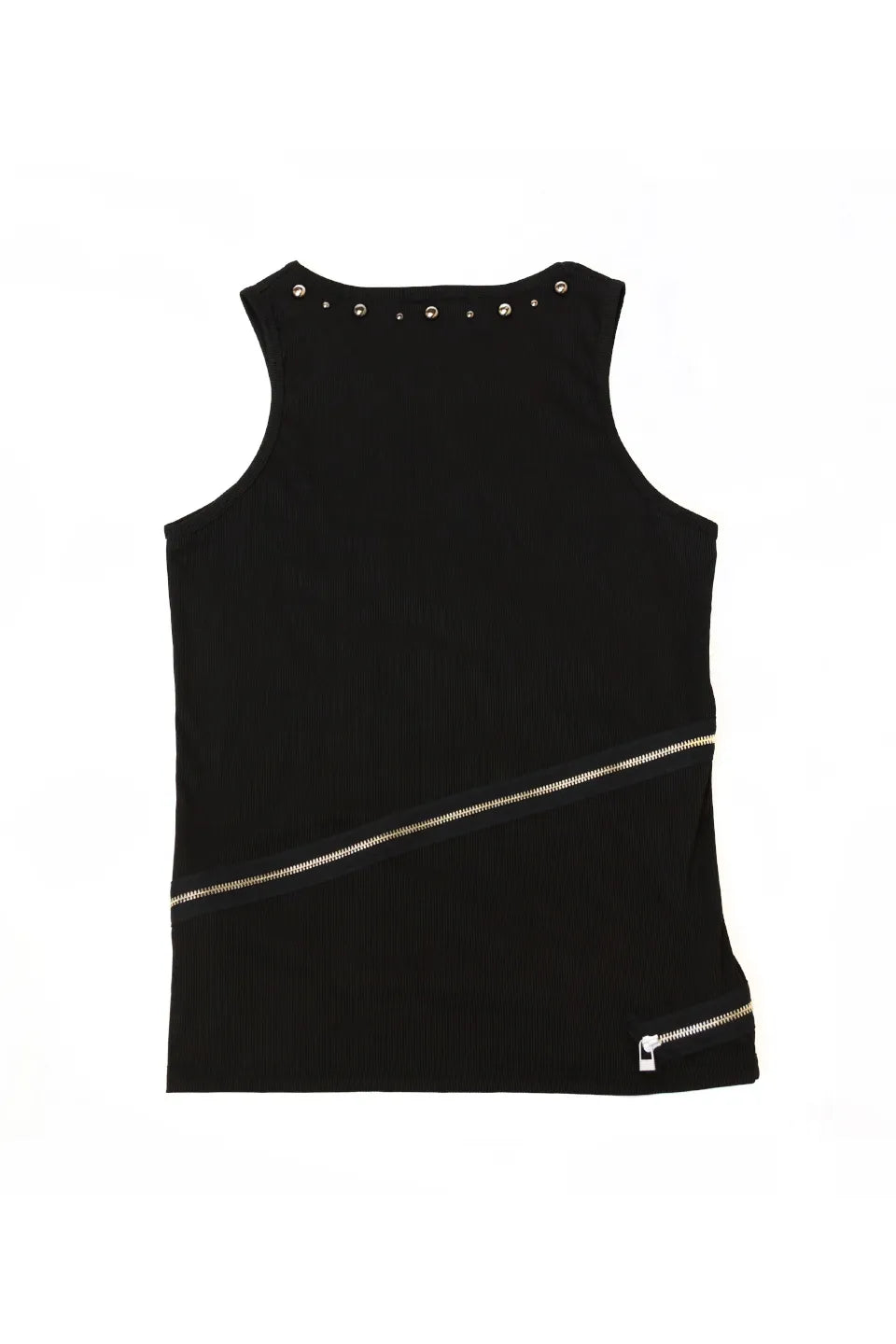 Zip Detail Studs Tank Top