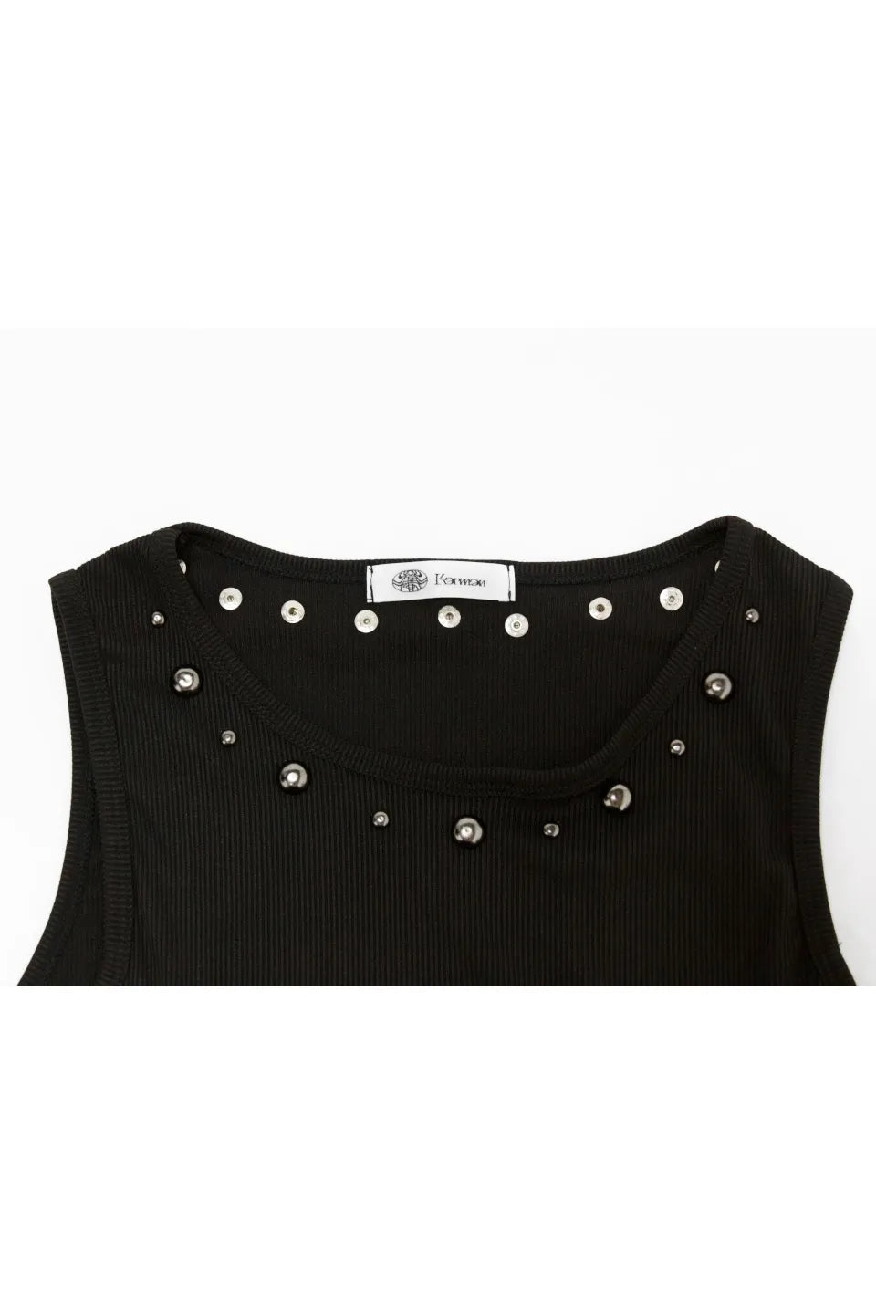 Zip Detail Studs Tank Top