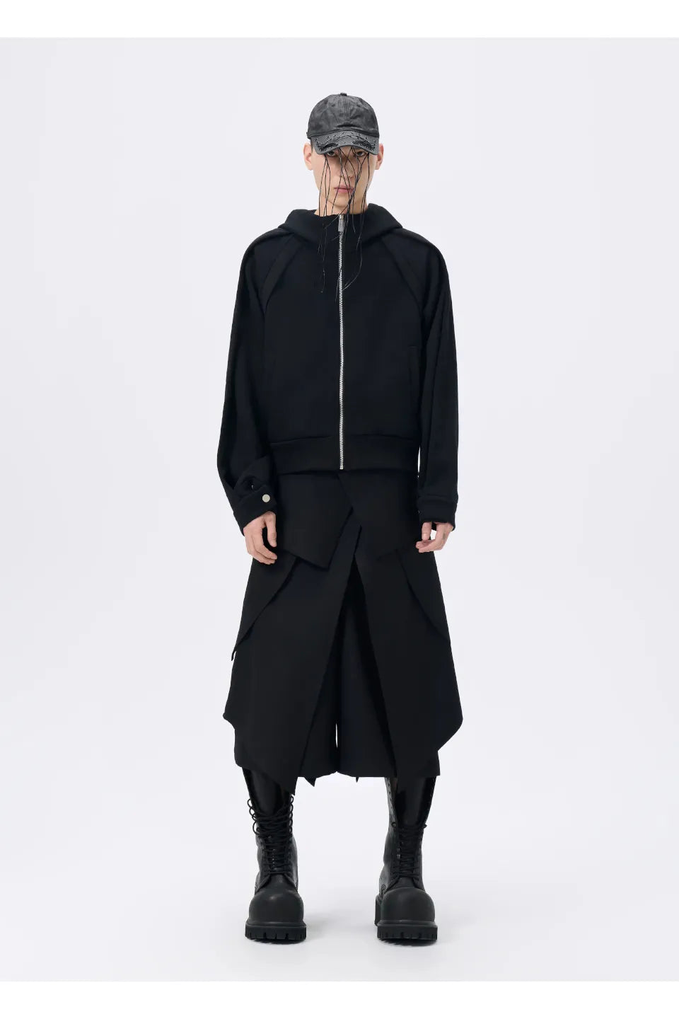 Zip Layered Hooded Jacket