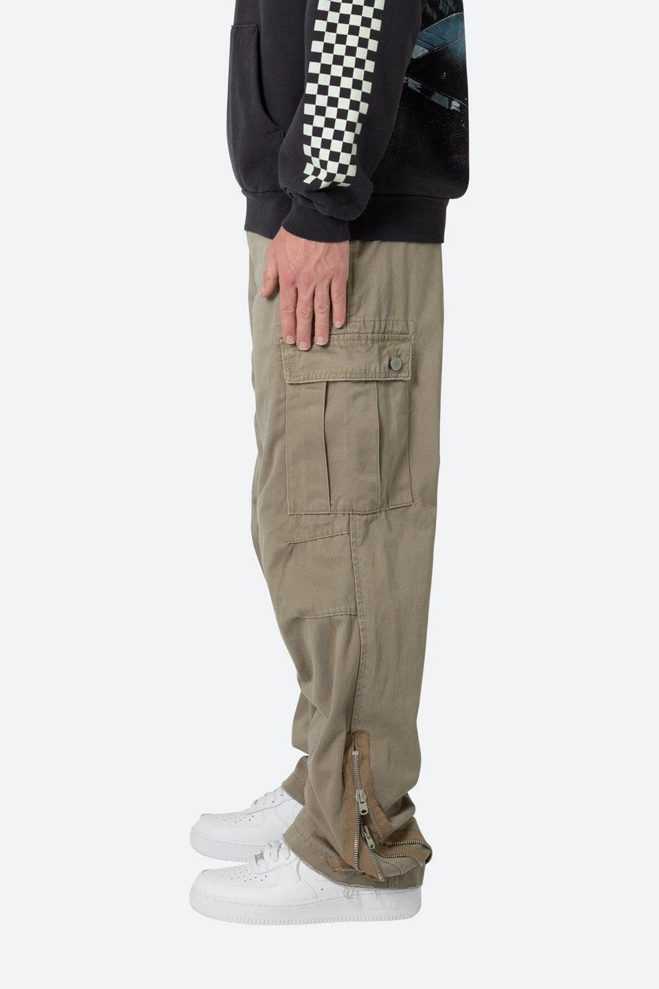 Zipper Denim Cargo Pants