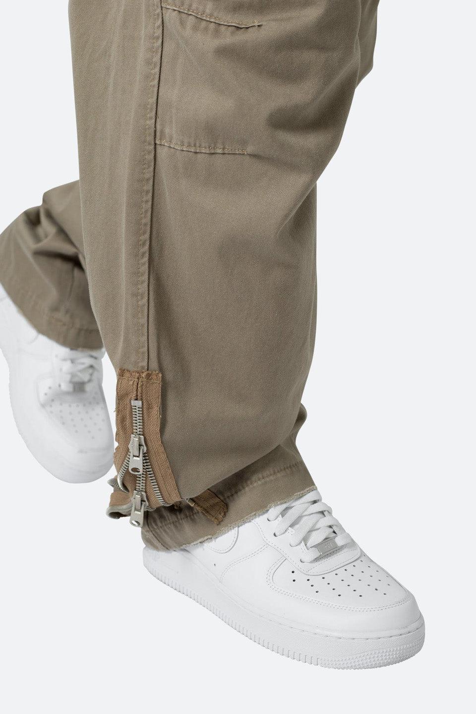 Zipper Denim Cargo Pants