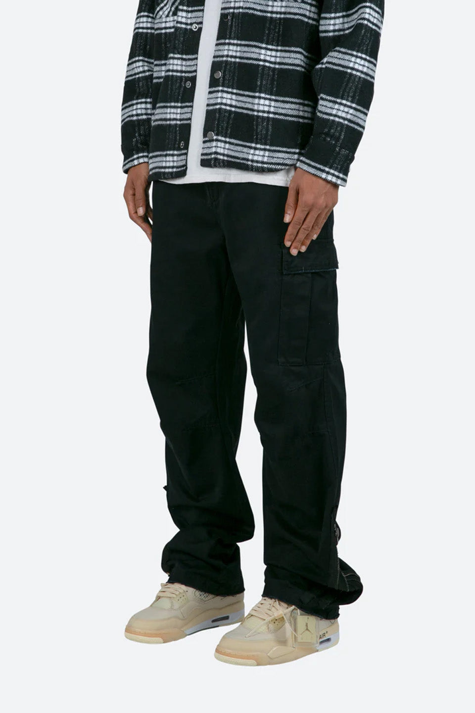 Zipper Denim Cargo Pants