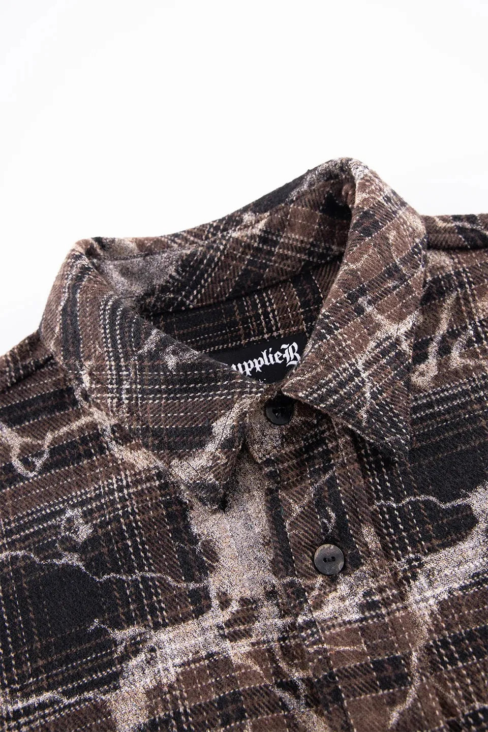 Cross Rhinestone Check Shirts
