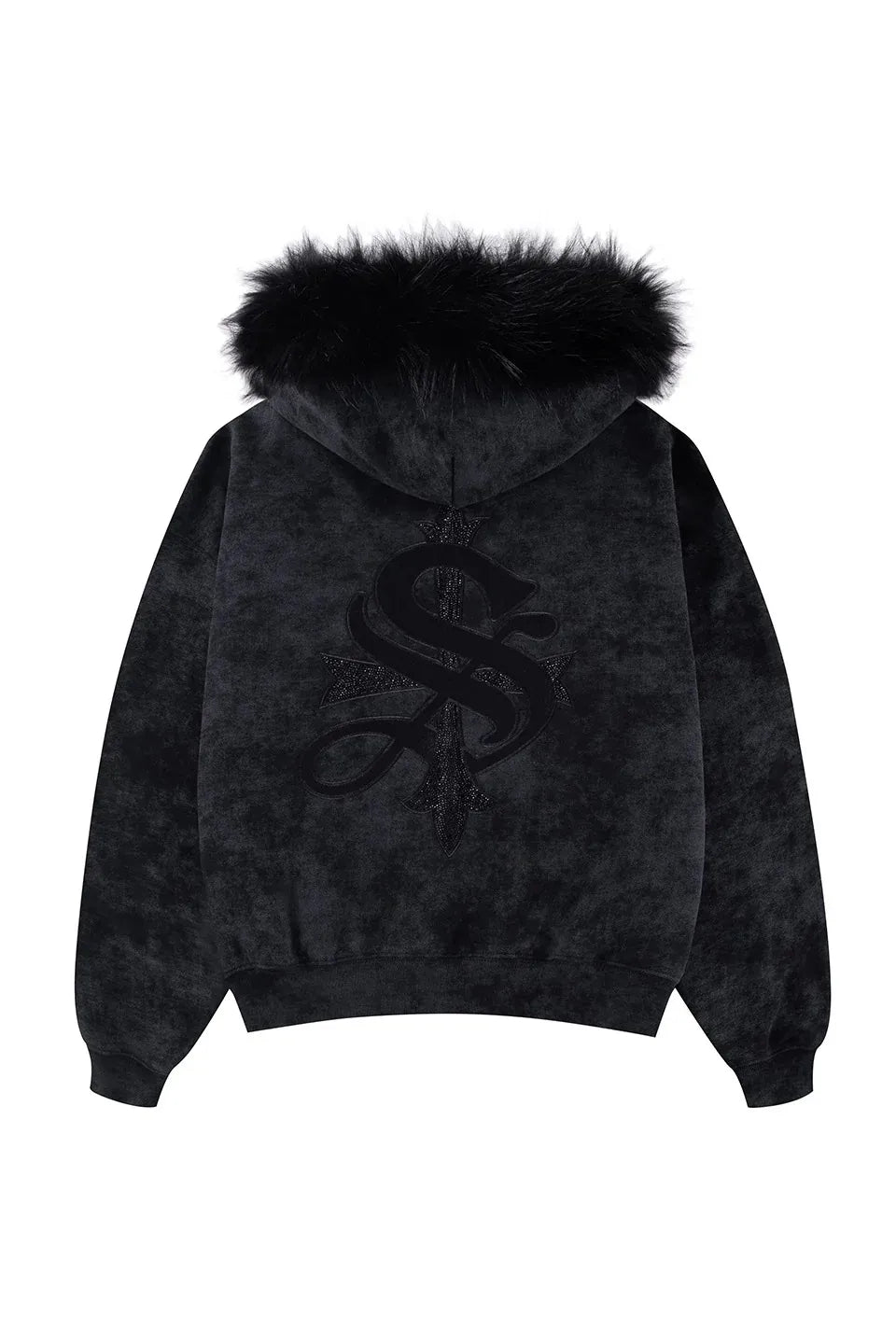 Faux Fur Cross Zip Hoodie