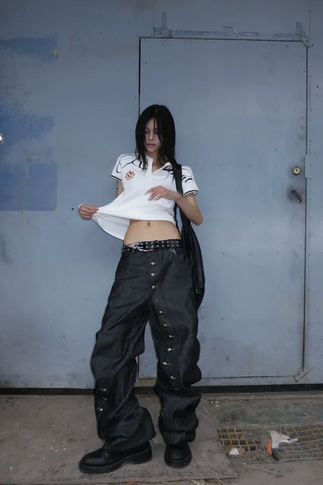 FOURTH3EX | Diagonal Button Fly Raw Denim リジッド デニム