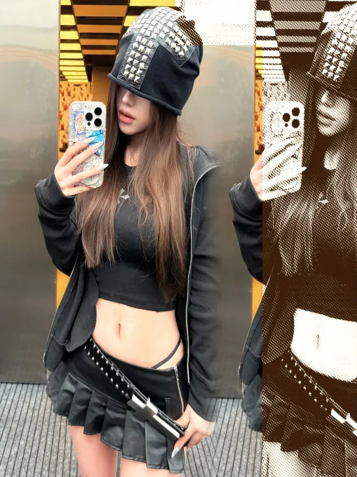 REBEL WAVE｜Cracked Leather Rivet Belt Official Online Store｜