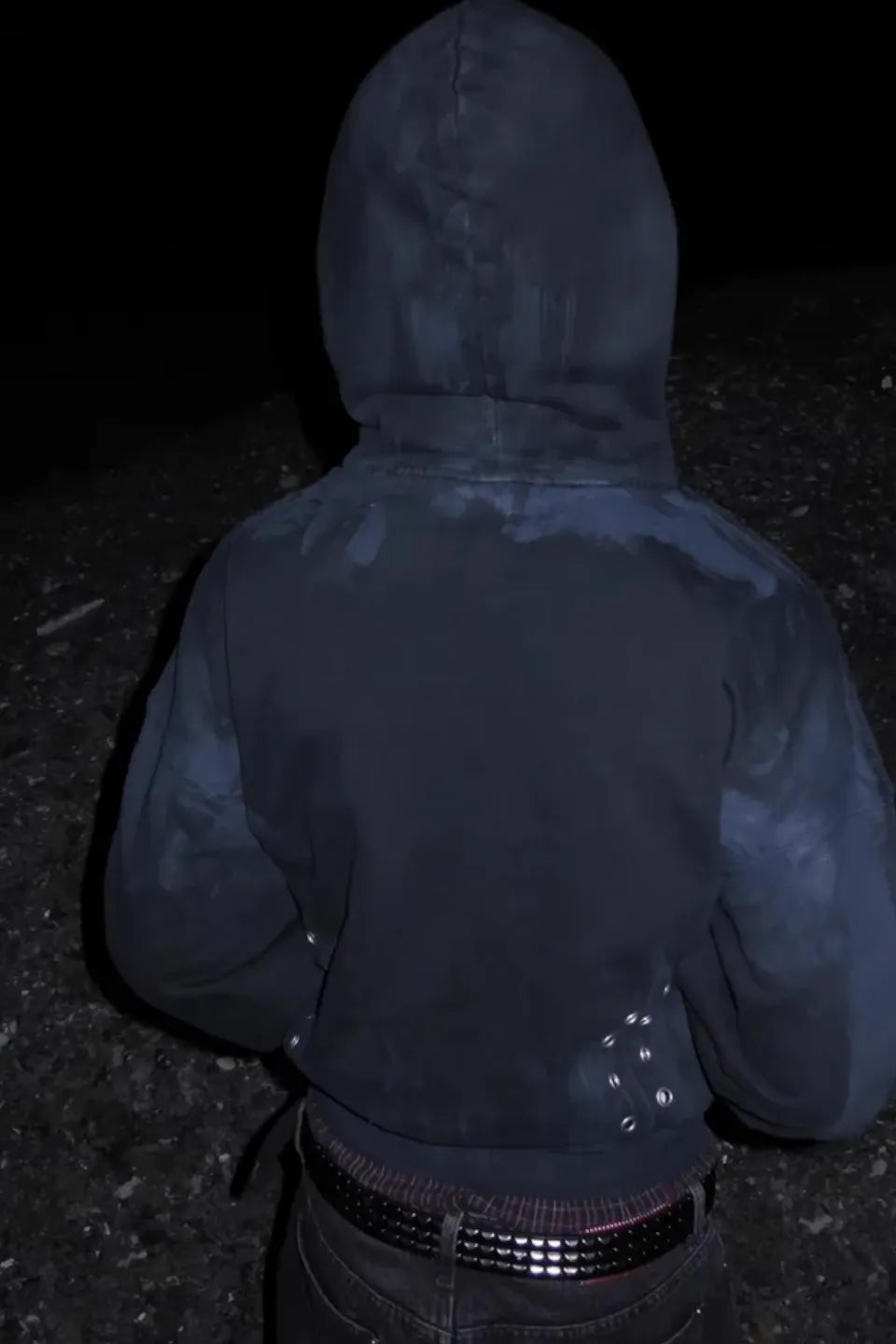 x FFF Dark Avant Garde Design Brushed Wax Zip Up Hoodie