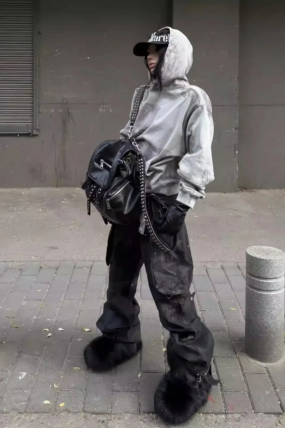 x FFF Soul's Eye Washed Distressed Spray Paint Over Dye Hoodie