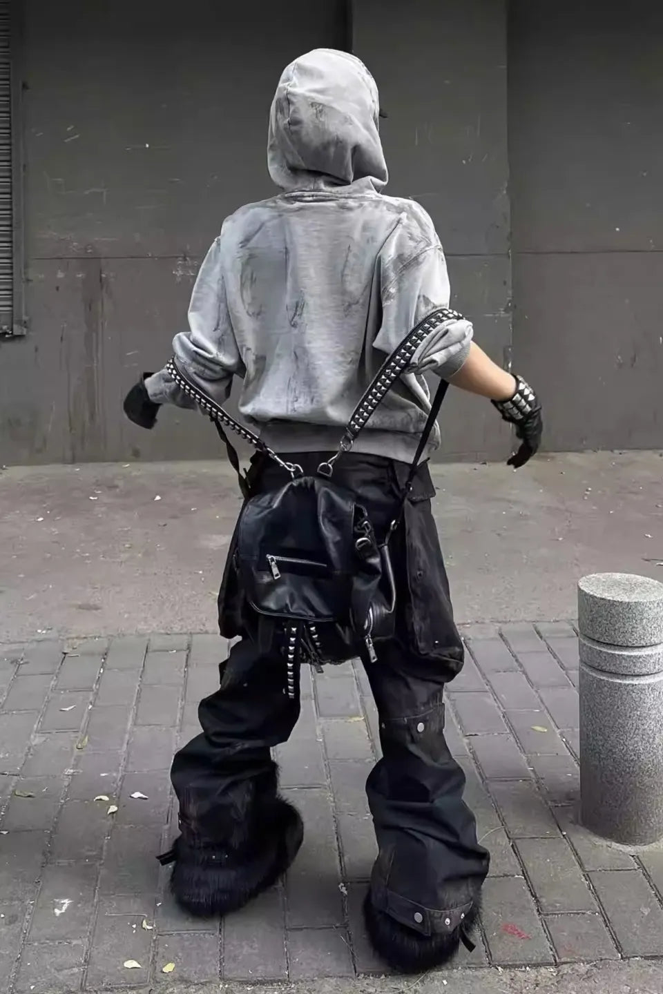 x FFF Soul's Eye Washed Distressed Spray Paint Over Dye Hoodie