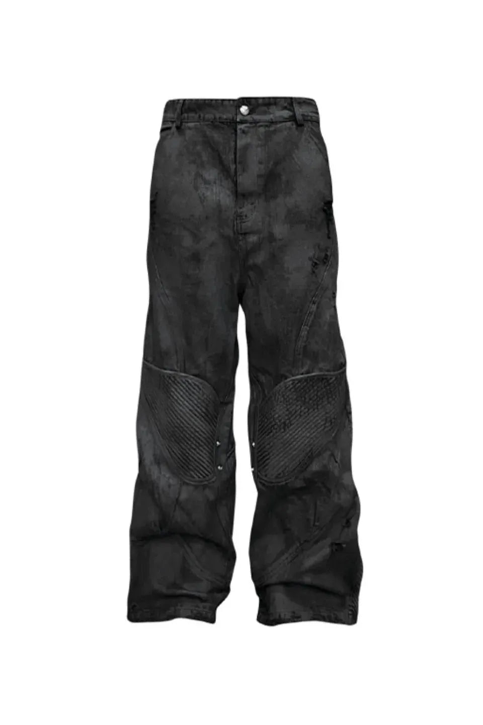 x GOJOYJINNI Armor Patch Distressed Biker Jeans