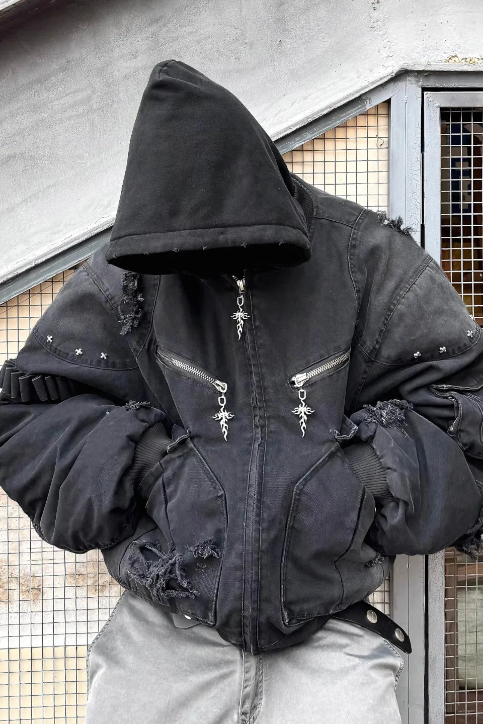 TH4SWE ザフォースウィ｜x GOJOYJINNI Washed Round Shaped Bomber