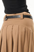 Low Waist Pleated Long Skirt
